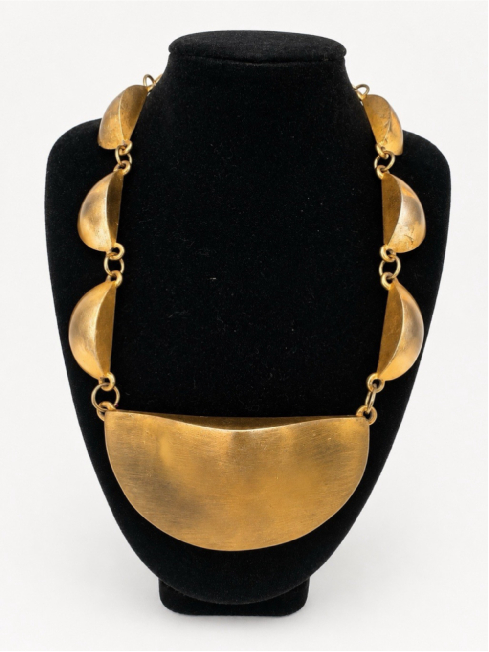 Vintage ALEXIS KIRK Gold Tone Sculpture Modern Necklace Rare